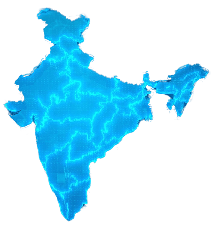 India Map showing BrioTouch Clients Across India