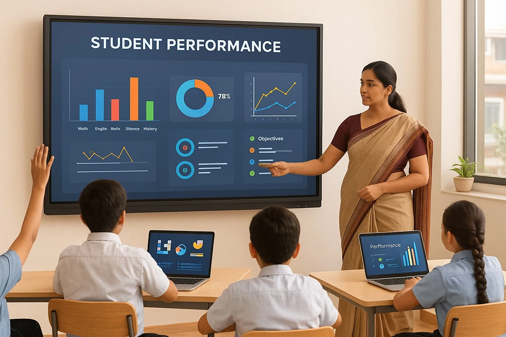 Student performance insights on an interactive display