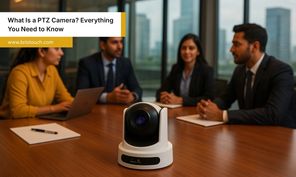Team using PTZ Camera for conferencing