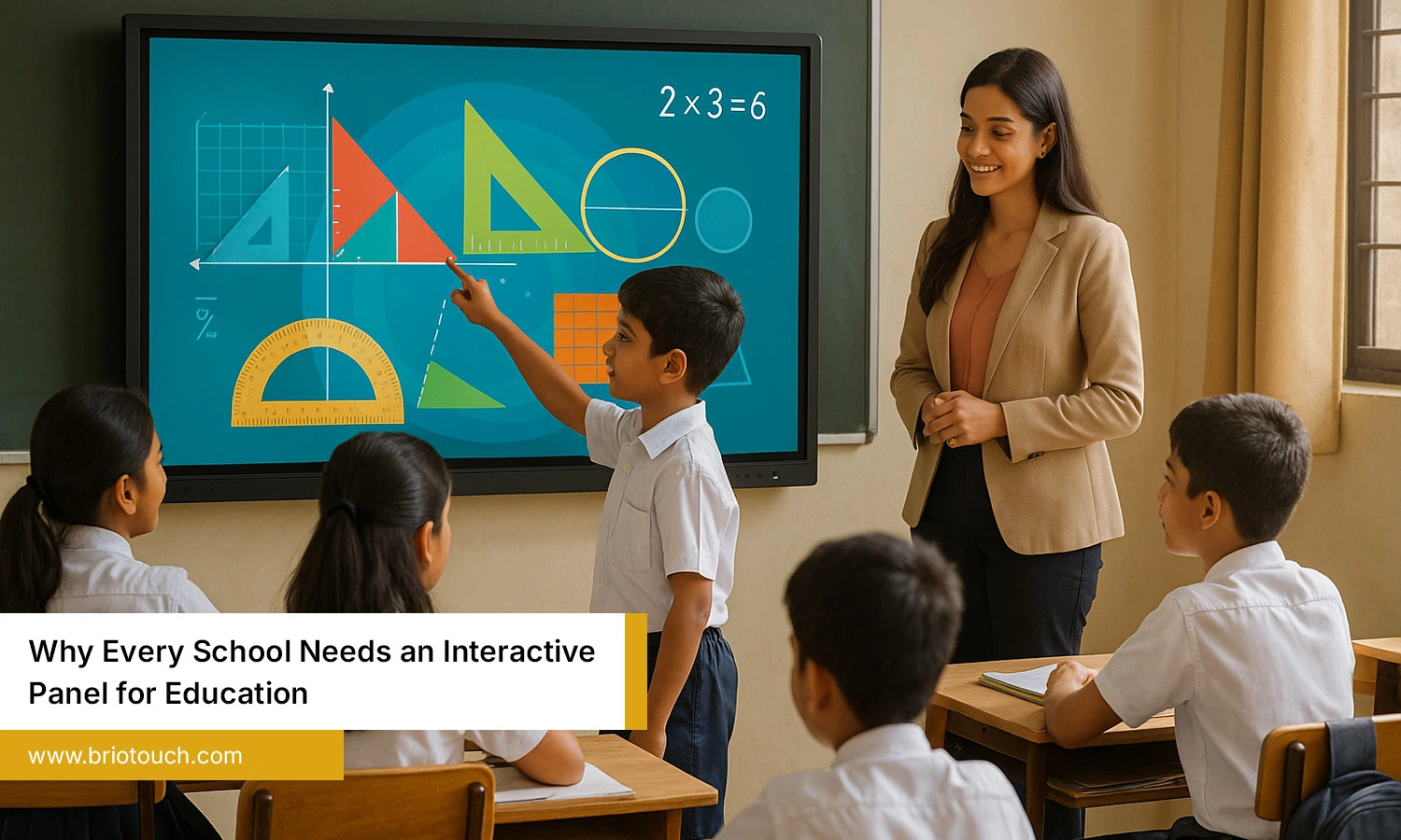 Classroom learning with interactive panel for education