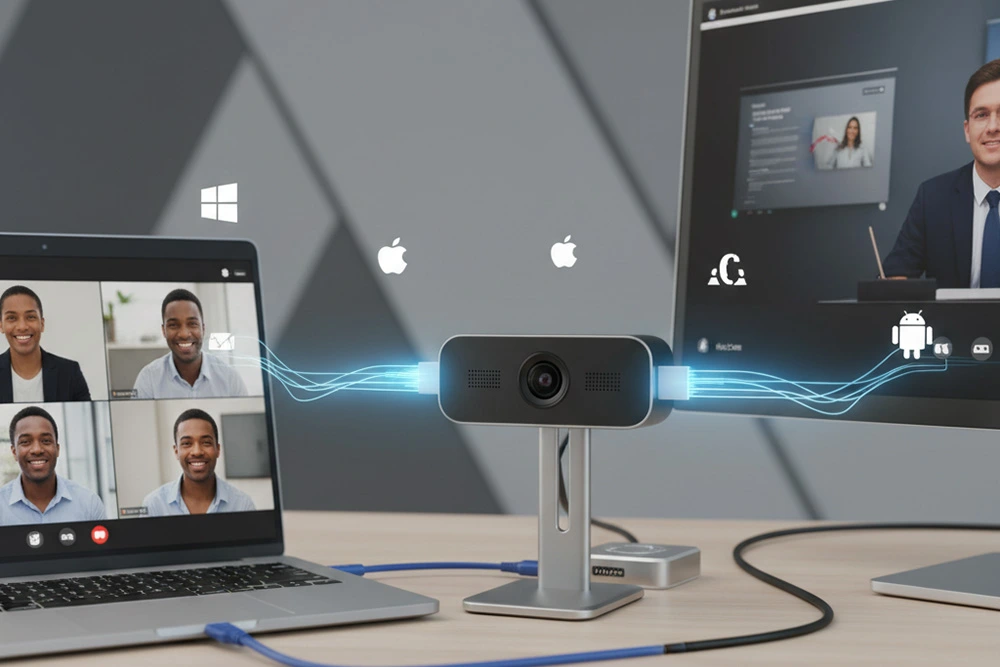 Multiple Connectivity Options with HD Web Camera with Mic and Speaker