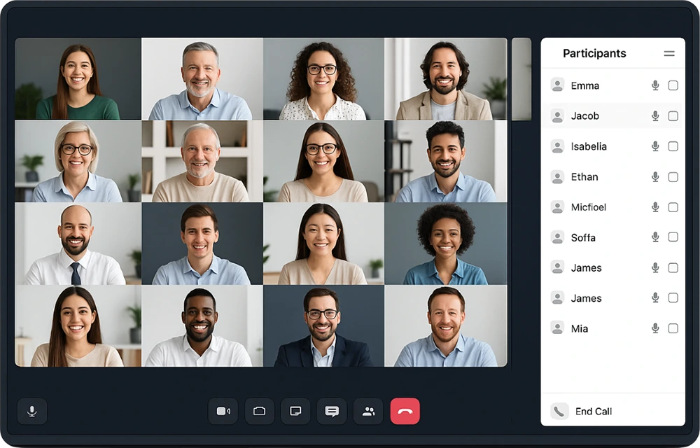 Remote Meeting with Video Conferencing Software for Corporate